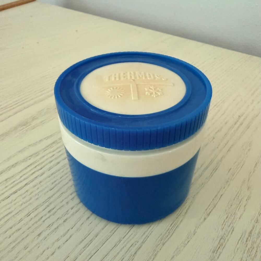 Vintage Thermos Insulated Jar 3.25" Soup Cup For Lunch Box Blue King Seeley